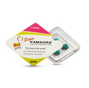 Kamagra Super 2 in 1 Tablets for erectile dysfunction and premature ejaculation.