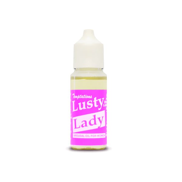 Lusty Lady arousal oil bottle for women enhancement.